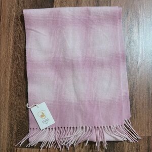 Pink Plaid Cashmere Scarf